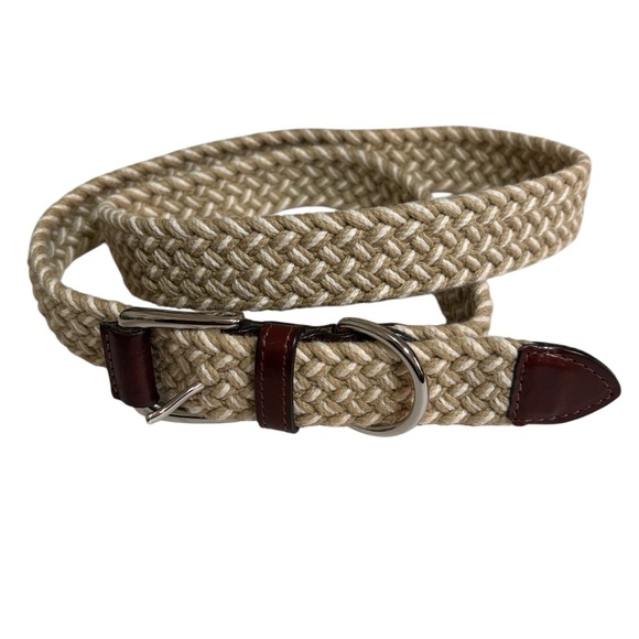 Honors Genuine Leather Braided Woven Canvas Belt Made in the USA Size XL - Picture 1 of 10